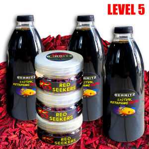 BERRITZ Paket Hemat Level 5 - Red Seekers Premium dan Ektrak Ketapang Pakan ikan channaarwanakoi
