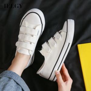 IELGY comfortable low-cut Korean style velcro canvas shoes women