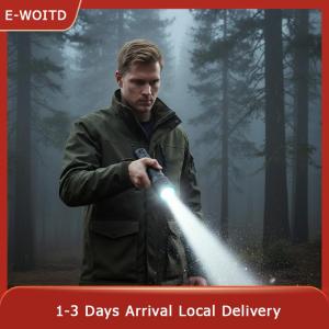 E-WOITD Super Bright LED Aluminum Alloy Flashlight Rechargeable Torch Outdoor Searchlight Portable Camping Light With Telescopic Zoom