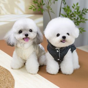 CHUN053634 Chống gió. Quần áo giữ ấm cho chó. Mùa đông Vải nhung Áo khoác đi bộ đường dài cho chó Thời trang Có thể điều chỉnh. Bộ đồ liền thân cho chó dành cho chó cỡ nhỏ và vừa