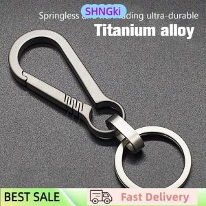 SHNGki Titanium Buckles EDC Outdoor Tool Titanium Alloy Keychain Tiranium Buckle Key Ring Car Accessories Keychain Pendant Gift For Man