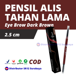 SR12 Perfect Eyebrow Eye Brow Dark Brown 2.5cm Pensil Alis Antioksidan Tahan Lama BPOM