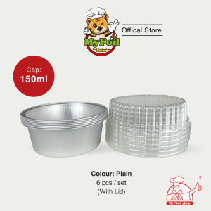 MyChef Aluminium Foil Tray with Plastic Lid (94/32-P) 150ml (6 pieces/packet)