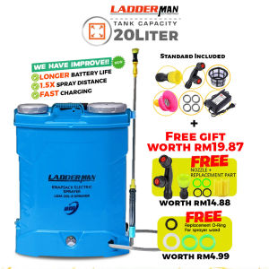 Ladderman 20L / 18L / 16L Knapsack Sprayer Pump Battery Auto Pam Racun Bateri Battery Sprayer