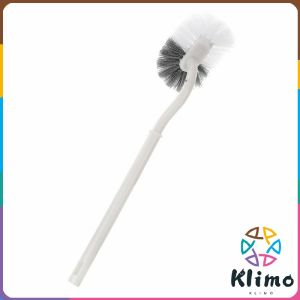 KLIMO Long-Handled Toilet Brush Curved Head Soft Bristles Quick Drying Bathroom Corner Cleaning Tools