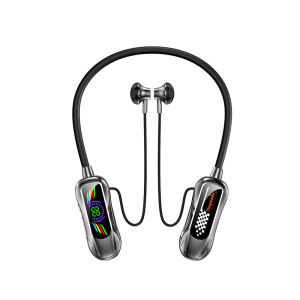 NiuJiao Real Silicone Neckband Bluetooth Earphones Long Battery Life In-Ear Wireless Headphones for Sports and Running