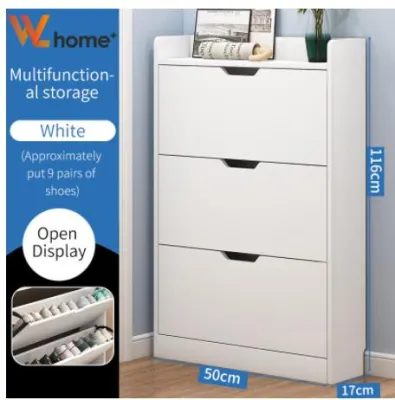 EXINHOME Flip Bucket Shoe Cabinet Shoe Rack Ultra Thin Slim Storage Cabinet For Hallway Organizer