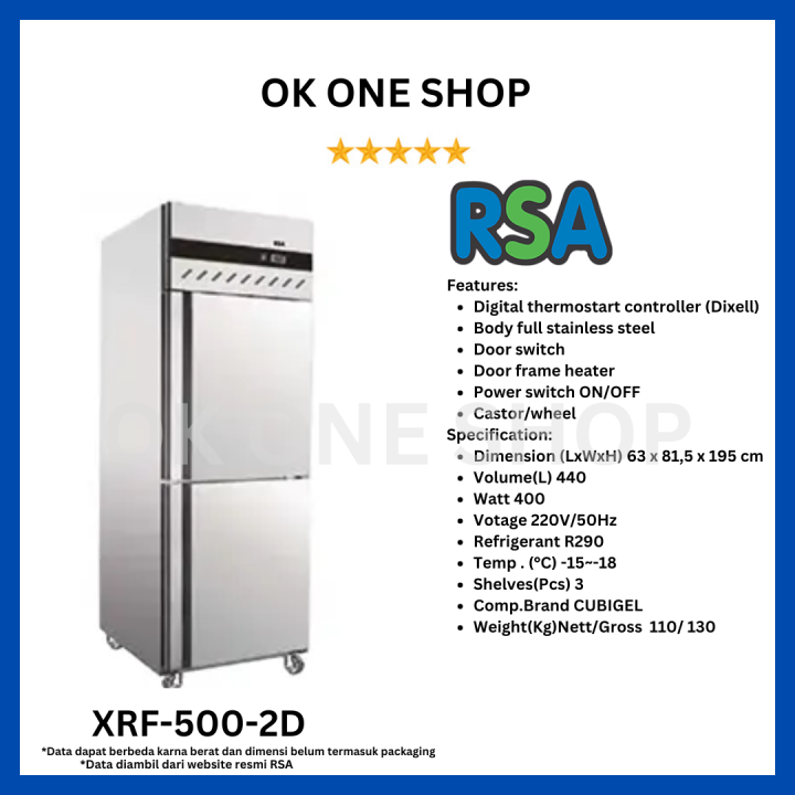 RSA XRF-500-2D S/s Upright Freezer | XRF-500-2D | Lazada Indonesia
