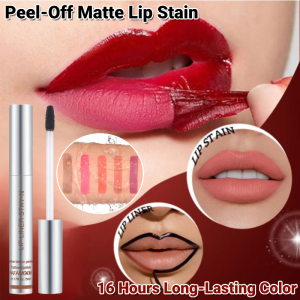 Peel-Off Matte Lip Stain Waterproof and Smudge-Proof Lip Tint Peel Off and Reveal Lip Gloss Lip Liner Long Lasting for All day