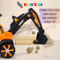 Xe cẩu điện cho bé cỡ lớn có thể tiến lùi điều chỉnh cần múc phù hợp trẻ em 2 - 6 tuổi. 