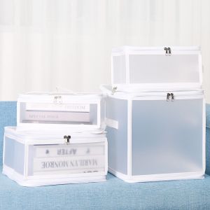 Waterproof PP Plastic High Capacity Foldable Transparent Storage Box Clothes Organizer Clothes Underwear Bra Sorting Organizing Case