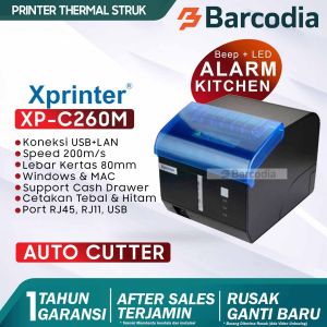 Printer Thermal 80MM USB LAN XP-C260M ALARM KITCHEN Auto Cutter