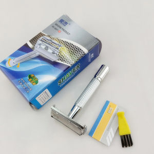 Hộp Dao Cạo Râu Shaver Hai Lưỡi Bằng Thép Không Gỉ Cao Cấp Máy Cạo Lông Cổ Điển Inox 304 Hộp Có Gương Vệ Sinh Tiện Lợi. - BUM STORE