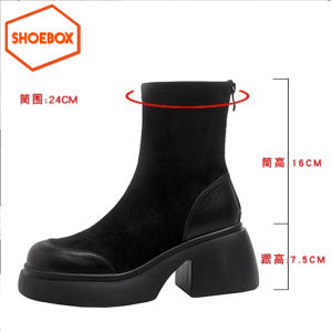 Giày Bốt Ống Dài Quá Đầu Gối Tủ Giày Của Tập Đoàn Daphne Giày Cao Gót Nữ Dáng Gầy Co Giãn Bốt Cao Cổ