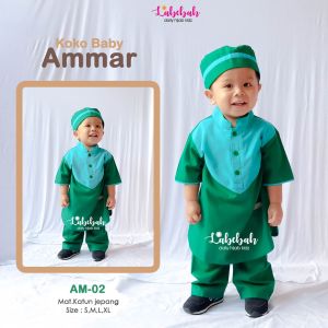 LABEBAH SETELAN MUSLIM KOKO ANAK BALITA 3-24 BULAN BAJU MUSLIM BRANDED BAHAN KATUN JEPANG PREMIUM ADEM ATASAN KOKO TWO TONE LENGAN PENDEK CELANA PANJANG POLOS SET PECI AMMAR SERIES PAKAIAN NGAJI / JUMATAN / LEBARAN TERLARIS ANAK BAYI / BABY LUCU BISA COD