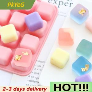 PkYeG 16Cavity Square Cake Baking Silicone Mold Jelly Chocolate Truffles Brownie Pudding Molds Soap Making Mould Cake Decorating Tools
