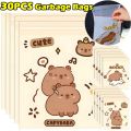 DISTEND EMBODY71DI2 30Pcs Self Adhesive Disposable Garbage Bags Cartoon Capybara Car Garbage Bags  Thickened Car Dashboard Trash Bag. 