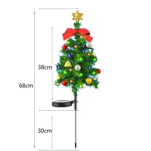 LED Solar Christmas Tree Decor Outdoor Garden Floor Floor Waterproof Landscape Solar Light