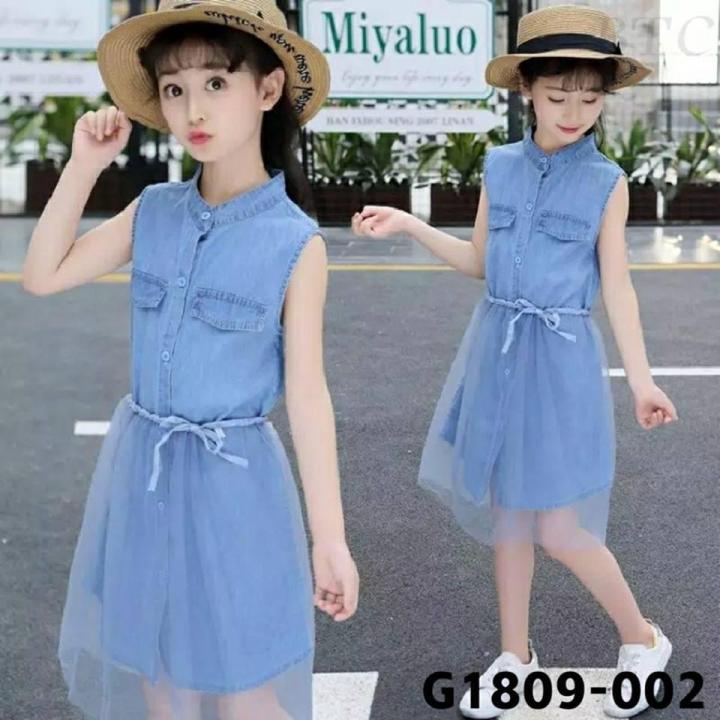 Short Sleeve and Armless Jeans Gown for Children with Bow Pattern (Ages  3-12years) - Buy in Bulk - Warehouse24