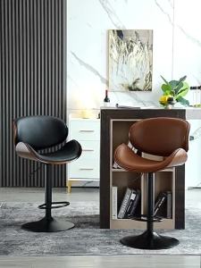 Bar Dining Chair Bar Stool High Chair Bar Stool Bar Stool Chair With Cushion European-style adjustable leather high-stool simple and modern