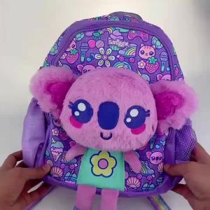 LJAustralia smiggle original childrens schoolbag girls backpack Purple ice cream koala waterproof kids 4-7 years old 14 inches