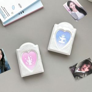 ERMENLED 3 Inch Photocard Binder Album PVC 32 Pockets Kpop Photo Card Book Holder Cute Pearl White Mini Photo Album