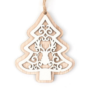 [COD]  Christmas tree ornaments home hollow wood pieces Christmas decorations-cut wooden crafts