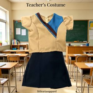 Teacher Costume For Kids Girls Career Costume For Kids Girl 3-12yrs T-shirt+Skirt 2pcs School Role Play