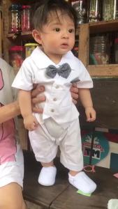 baptismal suit baby boy clothes souvenirs for christening Shoes outfit romper baptismal birthday white set for kids and shoes㏇X0422