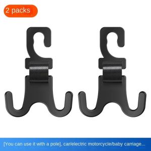 2Pcs Car Seat Hooks Durable Car Back Seat Headrest Hook Hanger Purses Bags Organizer Electric Bike Motorcycle Storage Hook Auto Accessories