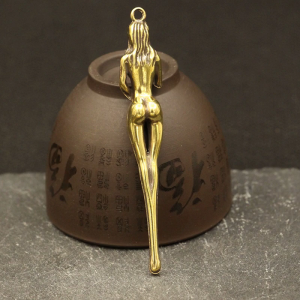 Creative Brass Beauty Women Keychain Pendants Pure Copper Handmade Goddess Ear Pick Tools Gift Men Car Keychain