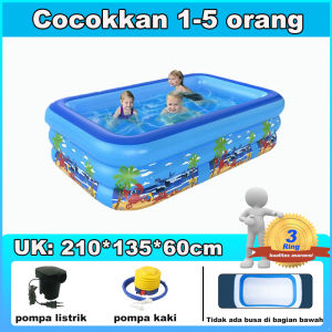 kolam renang anak 3 Ring kolam renang mainan Family Inflatable Swimming Pool Luar Ruangan