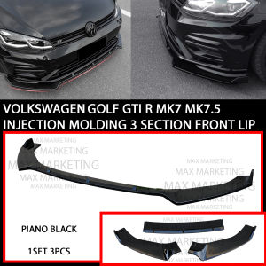VOLKSWAGEN GOLF TSI  MK7 MK7.5 INJECTION MOLDING THREE-SECTION FRONT LIP WITH PAINT (PIANO BLACK) ABS SKIRT LIP BODYKIT