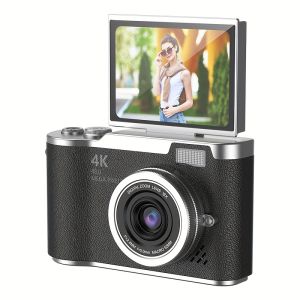 4K HD Digital Camera 6.1cm Flip Screen Professional Camera Support for Taking Photos Recording Videos Vlogging for Beginners Thanksgiving And Christmas Gift Vacation