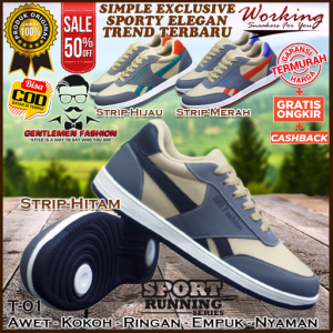 Sepatu Sneakers Sport Pria WORKING T-01 Original Premium Awet Ringan Empuk Nyaman Olahraga Joging Sport Badminton Bulutangkis Gym Sepatu Kets Kasual Fashion Casual Pesta Kondangan Pria Cowok Cowo Laki Laki Dewasa Orang Tua Kekinian Terbaru Murah Import