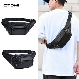 OTOHE Mens Waist Bag Chest Bag Fashion PU Bag Waterproof Bag Sports Bag Large Capacity Phone Bag Casual Bag Cross Body Bag Outdoor Fitness Bag Travel Bag Cycling Bag Business Bag