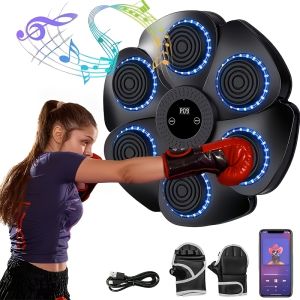 {READY STOCK}Wall-Mounted Wireless Boxing Machine with 9-Speed Adjustable Punch Trainer Counter & LED Lights - Wireless Music Suitable for Home Gym / Training Free Gloves Included Compatible for Home Exercise Equipment