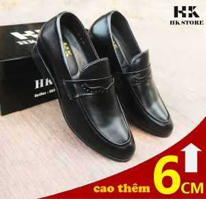 Giày da nam tăng chiều cao 6cm - kiểu dáng trẻ chung - lịch sự - da bò thật 100% - bảo hành 12 tháng