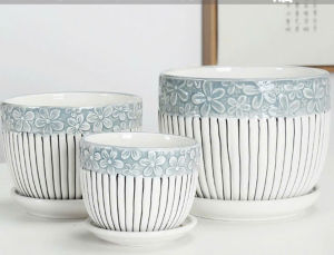 Chậu gốm sứ trồng cây đa dạng kiểu dáng miệng 17cm - Kèm đĩa đựng nước