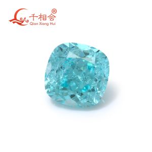 Synthetic Blue Paraiba YAG AGL Certificate Cushion Shape Loose Stone Yttrium Aluminium Garnet With Inclusions DIY Accessories for Jewelry Making