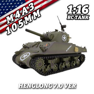 JDD【Fast Delivery】【Available Original】 Henglong 1/16 schaal 2.4GHz RC tank Sherman M4A3 battle Tank U. s. leger Ultimate metal versie Rook Geluid Metal Gear Tracks