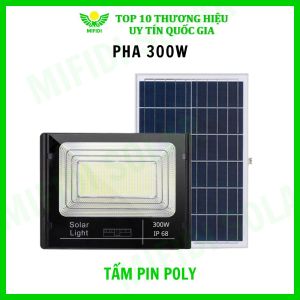 Đèn năng lượng mặt trời 300W cao cấp đèn pha sáng mạnh trên 12h chính hãng Mifidi Solar tấm pin Mono siêu lớn - BH VIP 2 năm miễn phí tận nhà