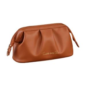 Makeup Bag PU Leather 10x21x12cm Waterproof for Daily Commute and Short Trips Keeping Cosmetics Organized