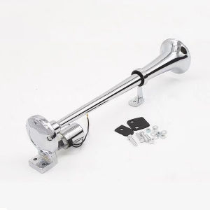 17 Inch 12V/24V 150DB Super Loud Single Trumpet Air Horn Compressor Kit for Cars / Trucks / Boats