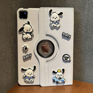 Cute 3D Pocha Dog 360° Rotatable Stand Leather Flip Tablet Case For iPad Mini 4 5 6 7 iPad 8 9 10 11 Gen 2025 iPad Air 2 3 4 5 6 iPad Pro 11 inch 12.9 inch M4 M3 M2 2024 iPad 13 10.9 10.5 10.2 9.7 8.3 7.9 inch Fashion iPad Cover Cartoon Pad Casing