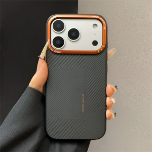 Carbon Fiber Texture  Matte Cases For iPhone 17 16 15 Pro Max Magnets Charging Luxury Camera Lens Protective Phone Cover