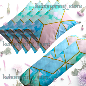 sarung bantal tidur isi pilihan 6 pcs atau 4 pcs dan sarung guling murah promo ukuran dewasa bahan katun adem polymicro motif marble ungu hitam biru  pink dan kotak kotak hitam emily