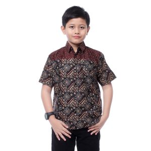 BAJU BATIK COUPLE AYAH DAN ANAK USIA  2 - 10 TAHUN - SERAGAM BATIK ANAK LENGAN PENDEK