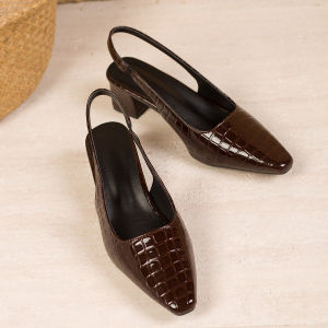 Free Shipping Plus-Size Fashionable Pointed-Toe High Heels For Women 2026 Spring New Collection Elegant And Versatile Slip-On Chunky Heel Sandals For Women