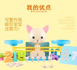 Toy Game animal Math Balancing Scale Number Balance Games Kids Learning/Matematik Mengimbangi Nombor Skala Baki Permainan Kanak-Kanak Pembelajaran